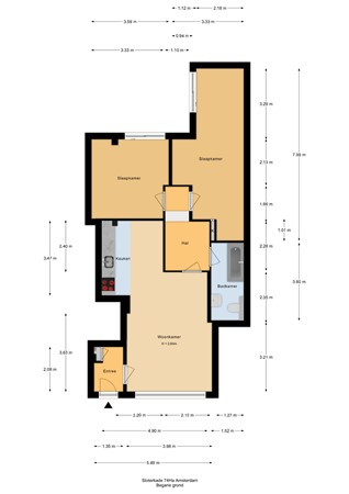 Floorplan - Sloterkade 74H, 1058 HH Amsterdam